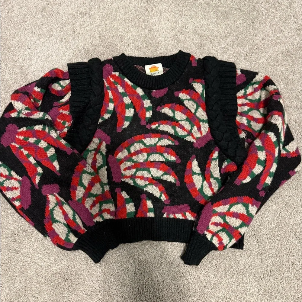 Farm Rio Multicolor Patterned Knit Sweater - Picture 3 of 4